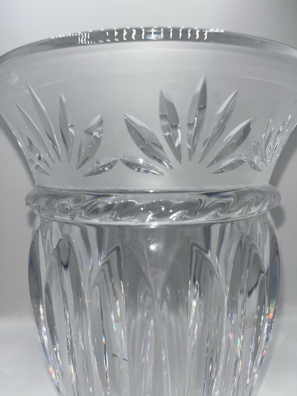Source Unknown Clear Cut Crystal Vase